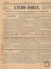 ECHO D ORAN N° 1 DU 12 OCTOBRE 1844 PAGE 001 1